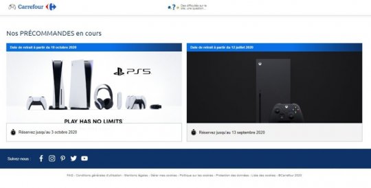 法国家乐福网站上架PS5 XSX预售